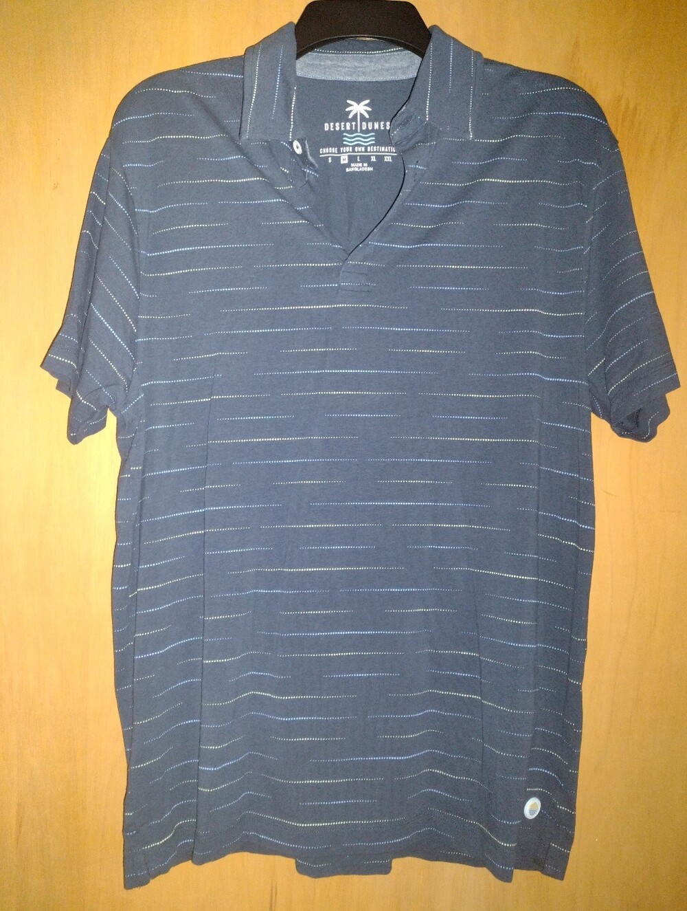 Desert Dunes Blue Striped Collared Shirt Size Medium